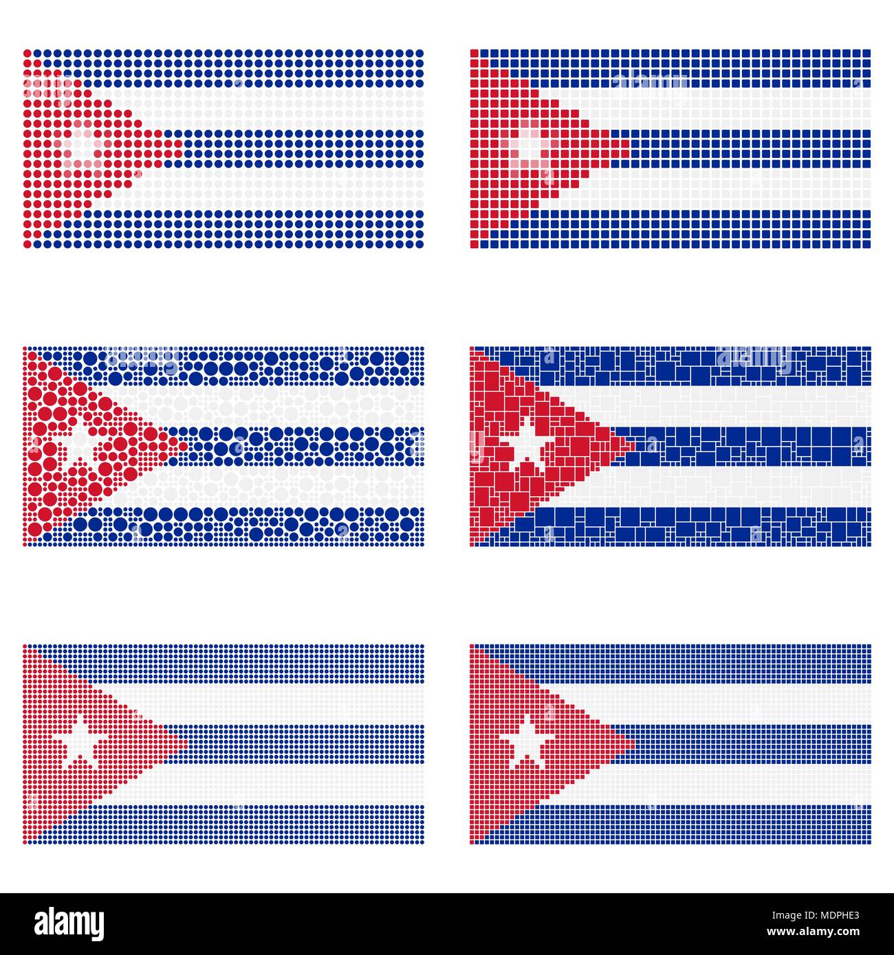 Mosaic Cuba Flag Set Stock Vector Image Art Alamy