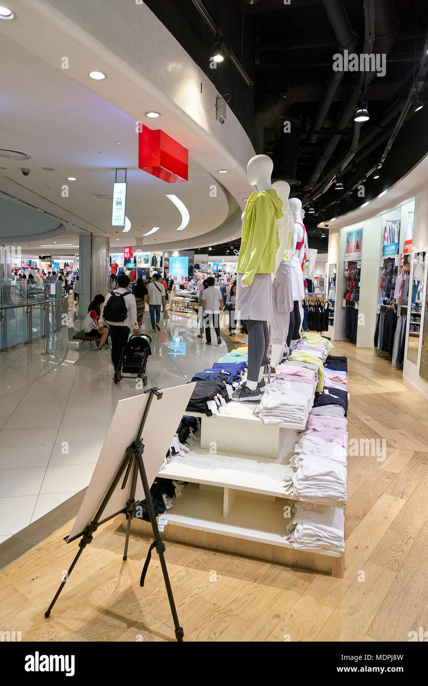 BUSAN, SOUTH KOREA - MAY 28, 2017: Uniqlo store at Lotte Department Store  in Busan. Uniqlo Co., Ltd. is a Japanese casual wear designer, manufacturer  Stock Photo - Alamy