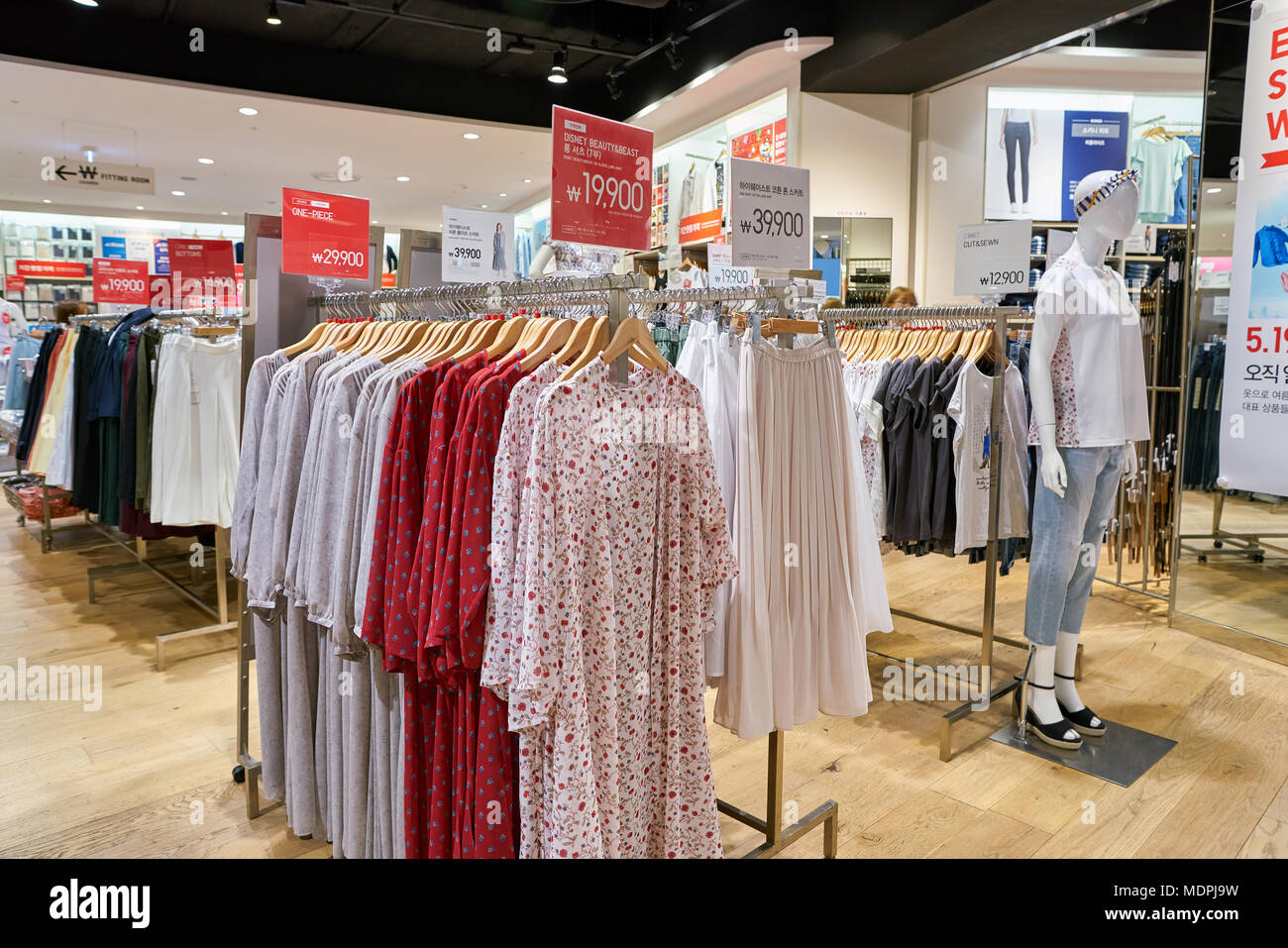 BUSAN, SOUTH KOREA - MAY 28, 2017: inside Uniqlo store at Lotte Department  Store in Busan. Uniqlo Co., Ltd. is a Japanese casual wear designer, manufa  Stock Photo - Alamy