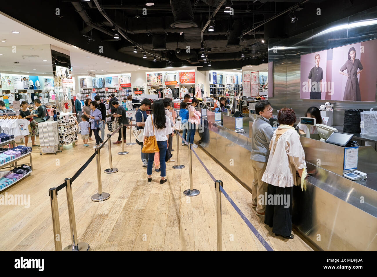 BUSAN, SOUTH KOREA - MAY 28, 2017: inside Uniqlo store at Lotte Department  Store in Busan. Uniqlo Co., Ltd. is a Japanese casual wear designer, manufa  Stock Photo - Alamy
