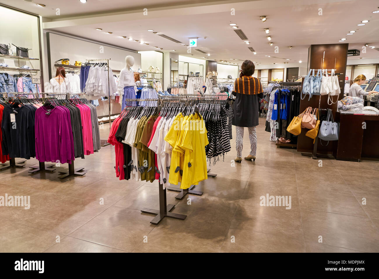 BUSAN, SOUTH KOREA - MAY 28, 2017: Zara store at Lotte Department Store ...