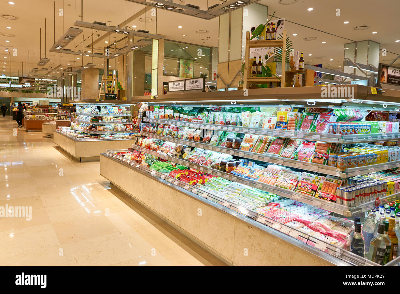 BUSAN, SOUTH KOREA - MAY 28, 2017: inside Super Market at Lotte Department Store in Busan. Stock Photo