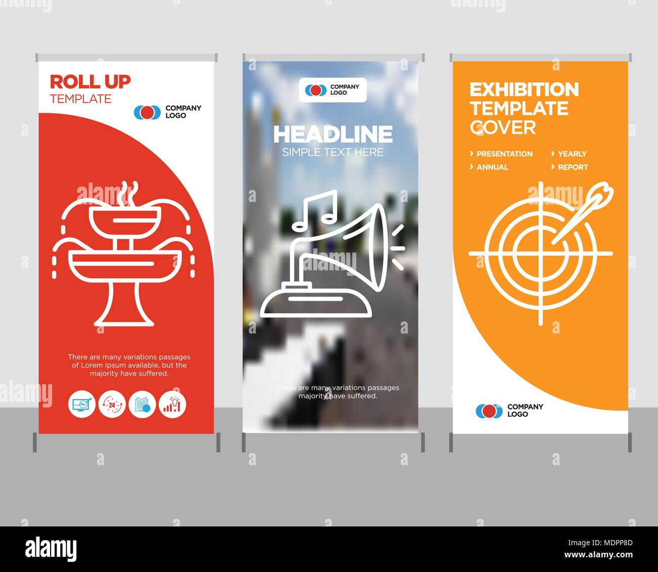Darts modern business roll up banner design template, Movie Inside Pop Up Banner Design Template