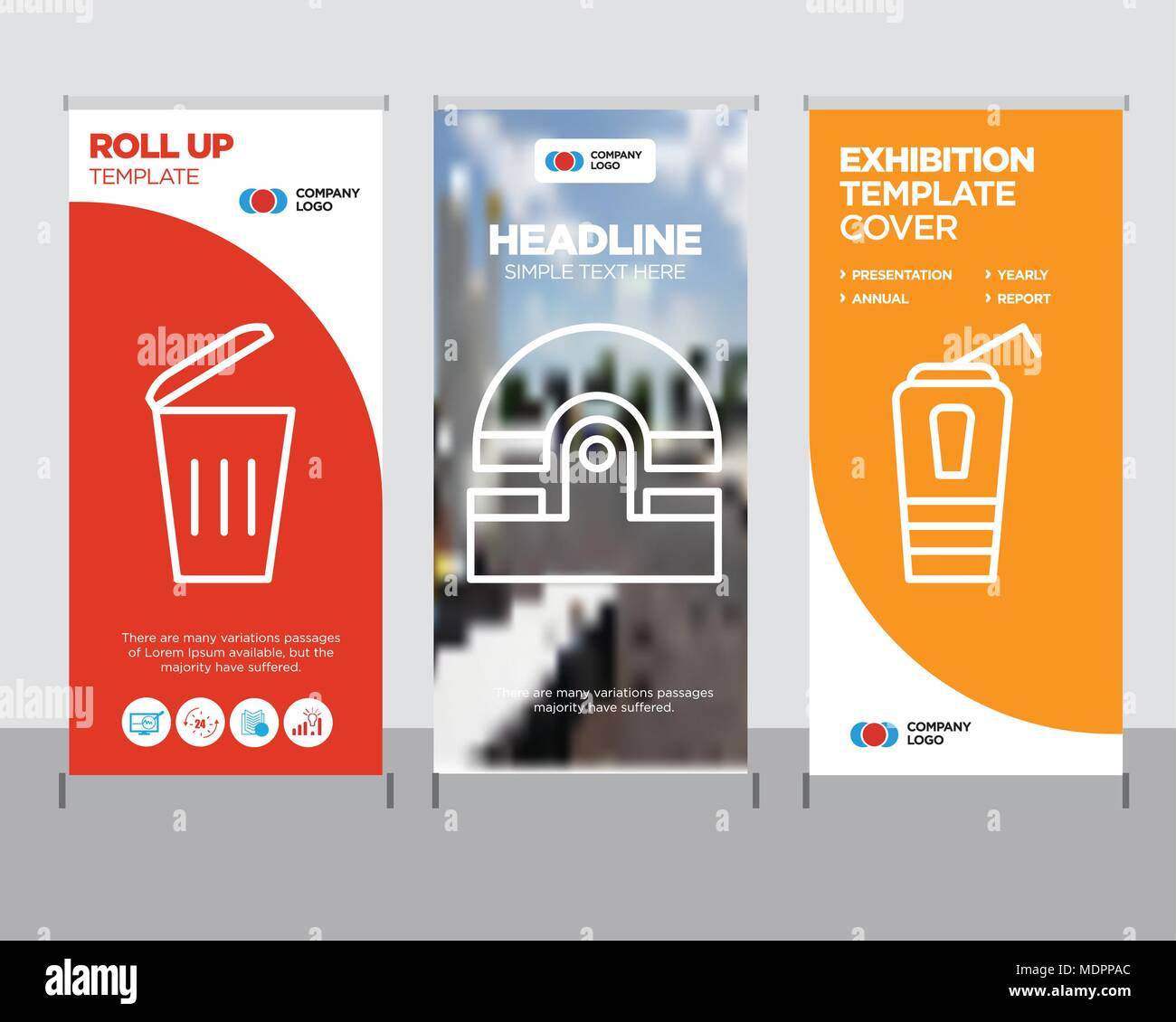 Paper cup with a drinking straw modern business roll up banner design ...