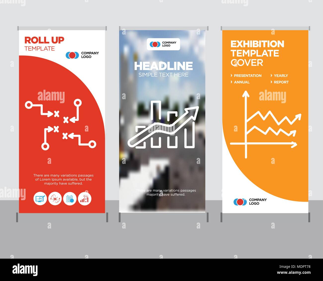variable modern business roll up banner design template, Bars chart ...