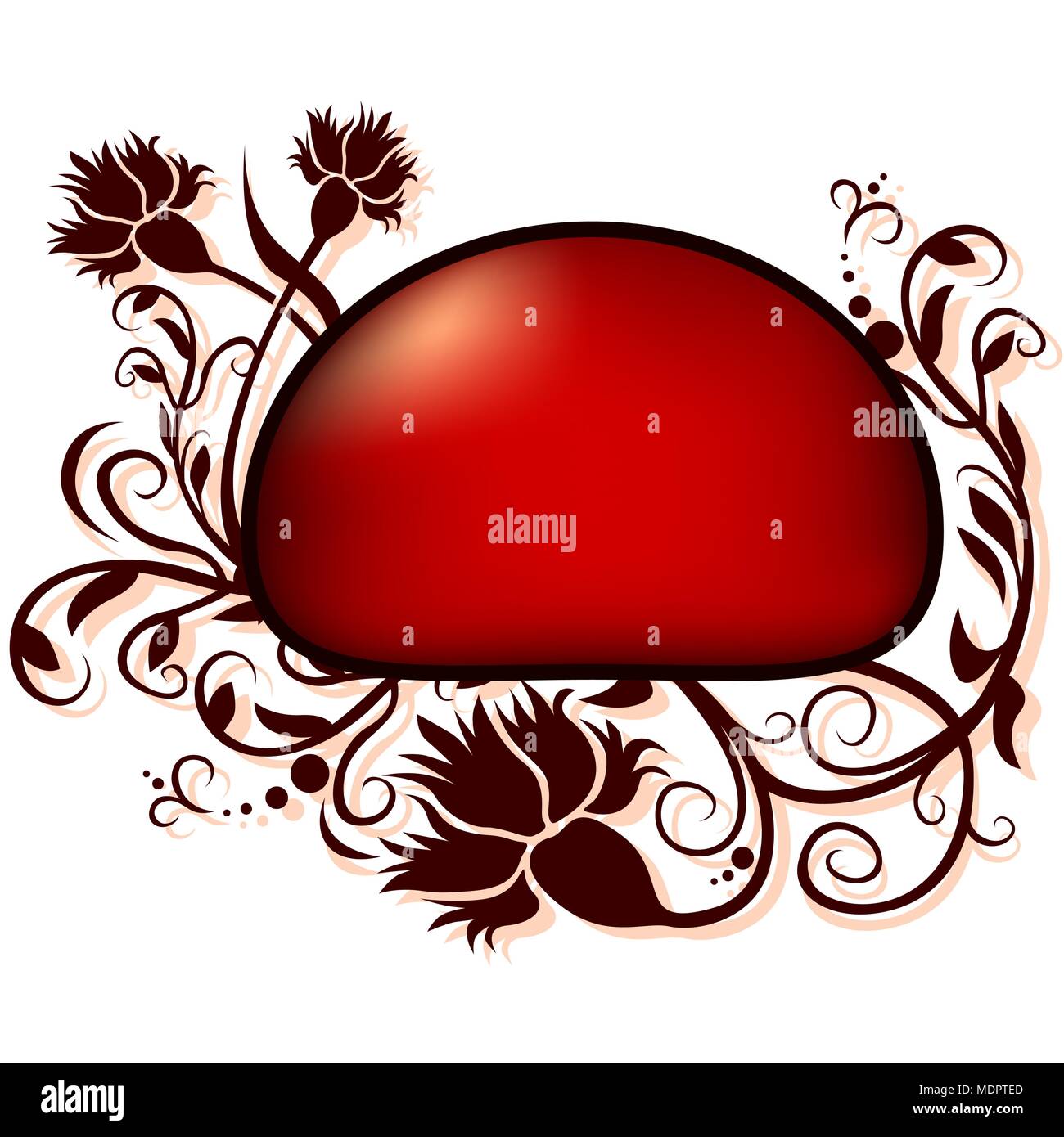 Red Floral Button or Banner Stock Vector Image & Art - Alamy