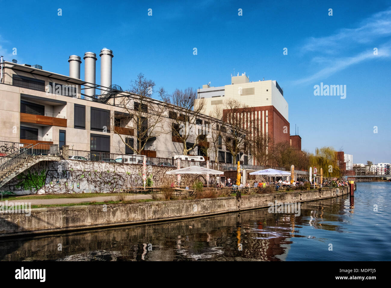 Berlin Riverside Berlin Charlottenburg. Caprivi riverside beer garden & Noack Sculpture ...