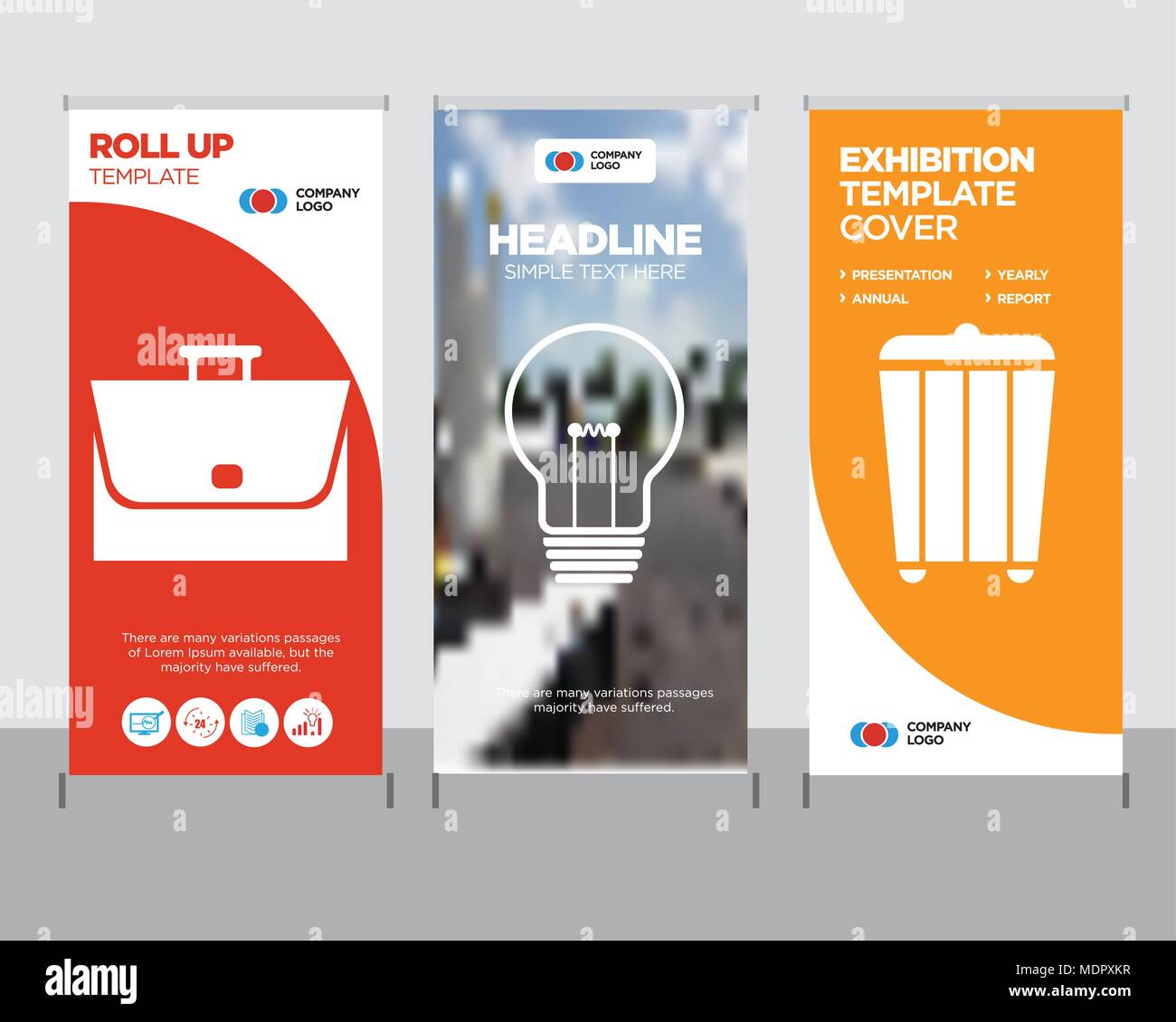  trash modern business roll up banner design template bulb 