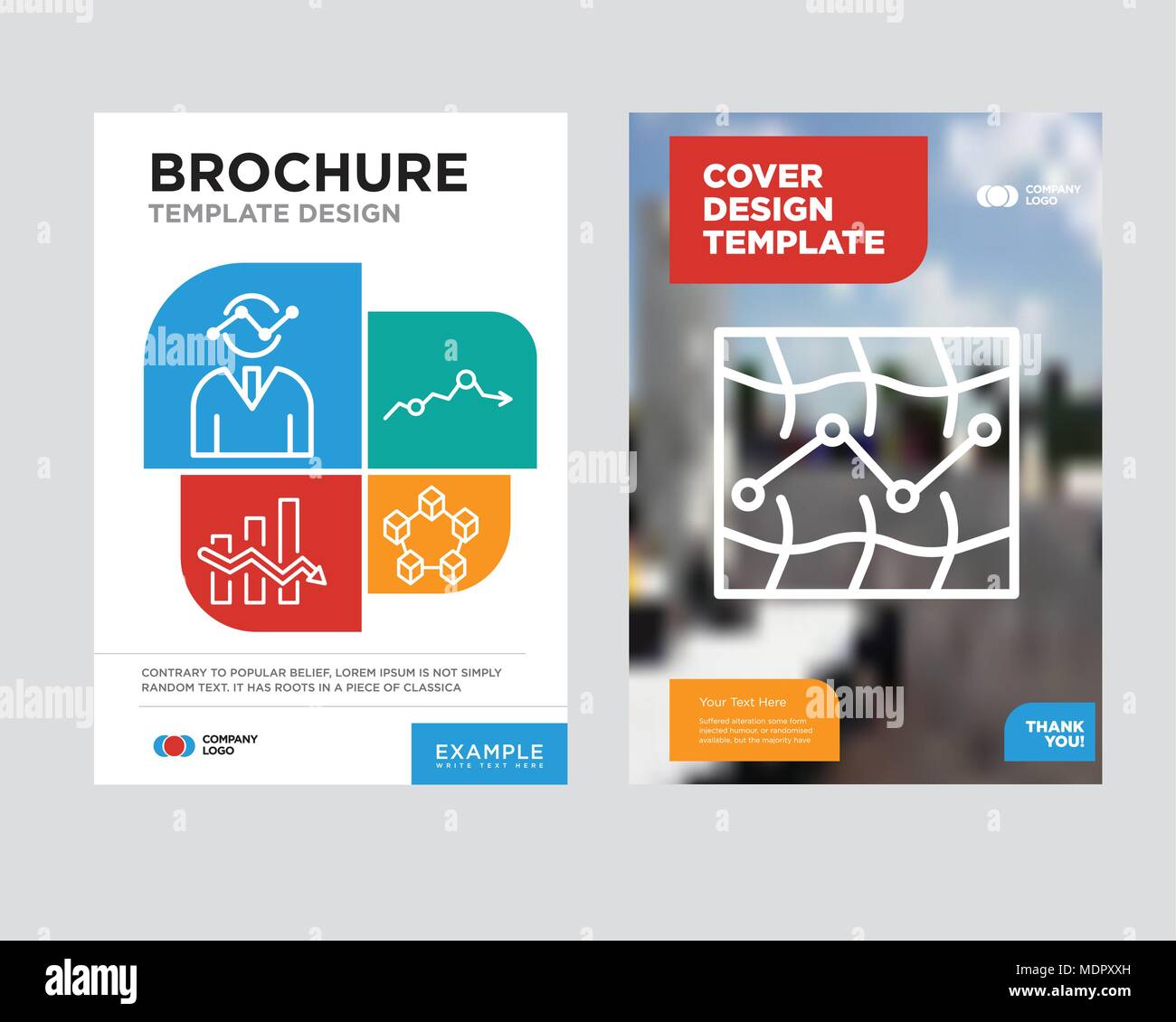 Stock brochure flyer design template with abstract photo background, Data interconnected, Missing data on analytics, Data analytics descendant, Human  Stock Vector