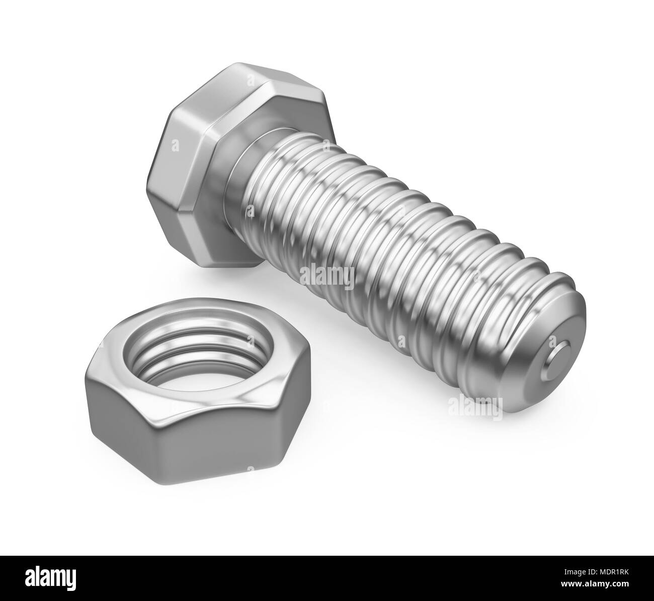 Bolt and Nut Isolated Stock Photo Alamy