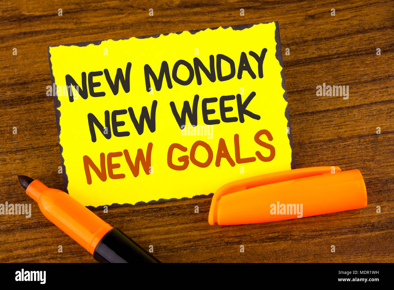 Monday Set Goals Conceptual hand writing showing New Monday New Week New Goals. Business ...