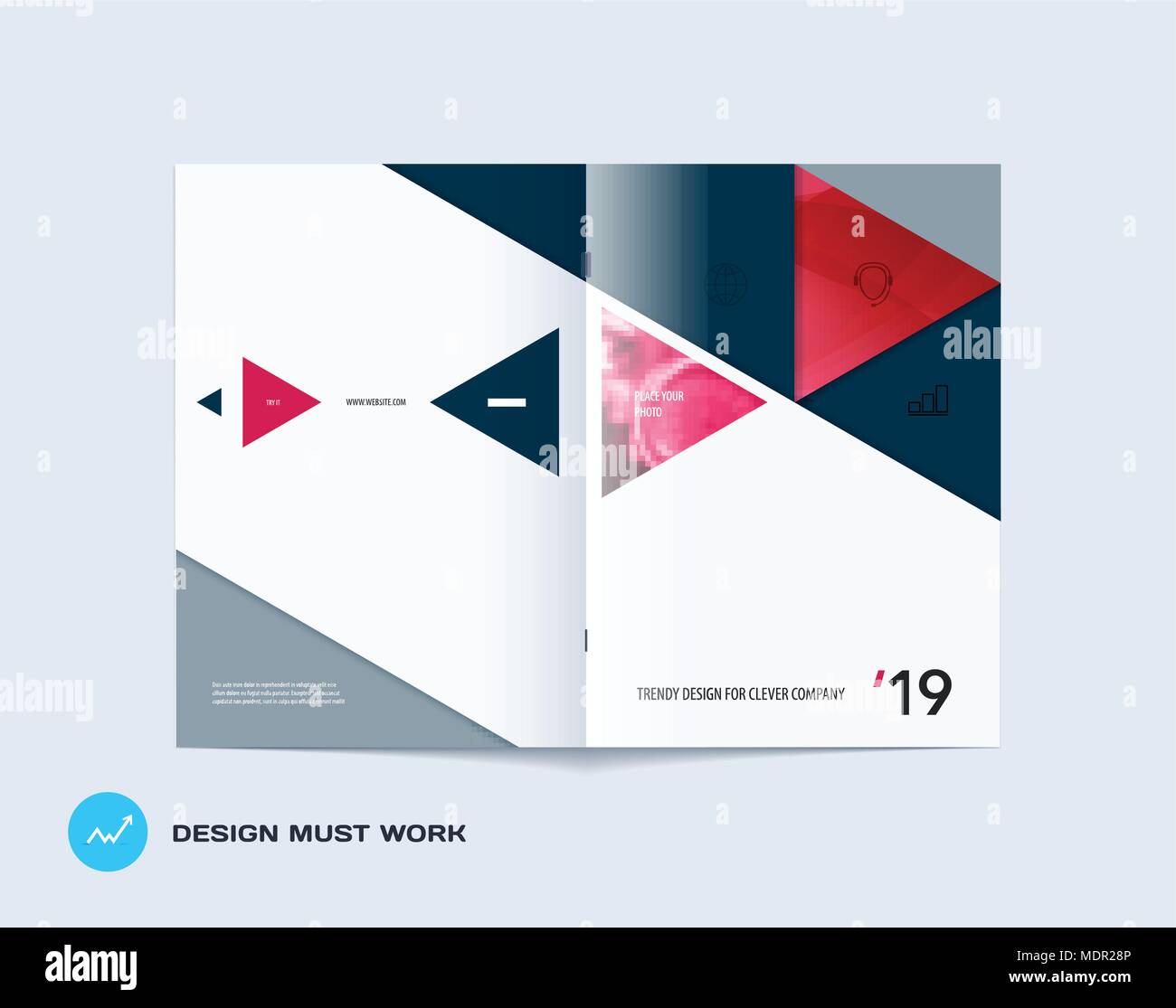 Abstract brochure in material design paper cut style, modern catalog