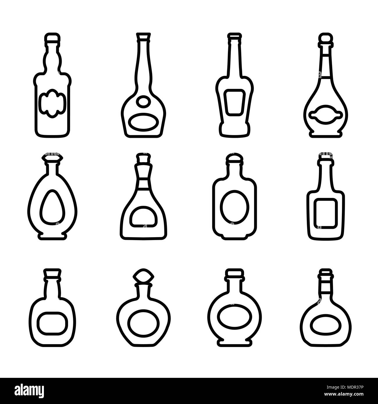 icons bottles Stock Vector