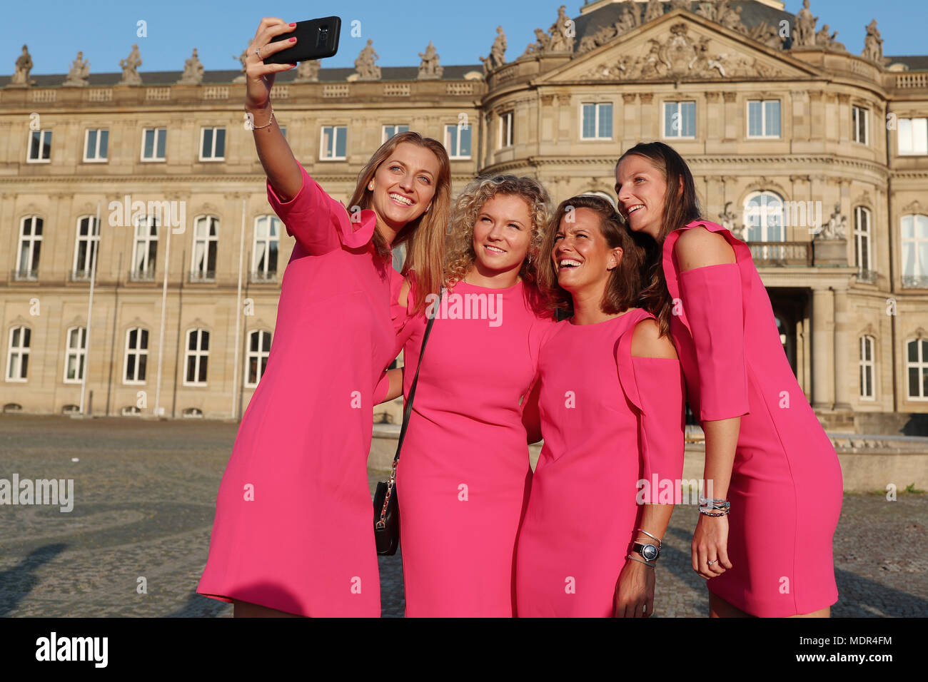 Petra Kvitova, Katerina Siniakova, Barbora Strycova, Karolina Pliskova,  selfie Stock Photo - Alamy