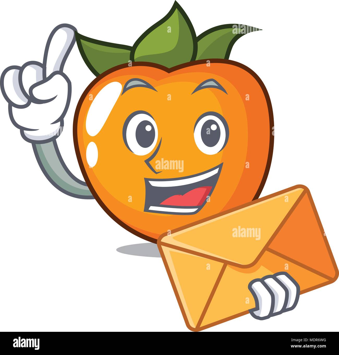 With envelope persimmon character cartoon style vector illustration Stock Vector