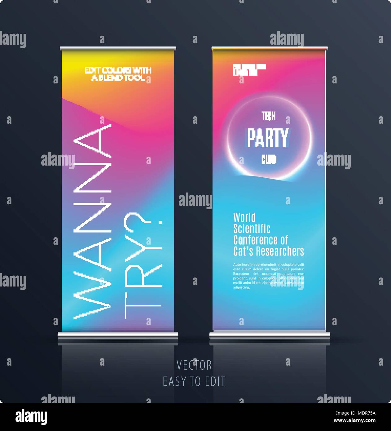 Sale Banner Abstract Business Vector Of Roll Up Stand Design With