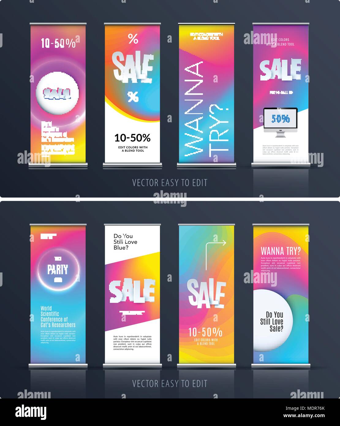 Sale banner. Abstract business vector of roll up stand design with  colourful background for, show, expo, shopping Stock Vector Image & Art -  Alamy