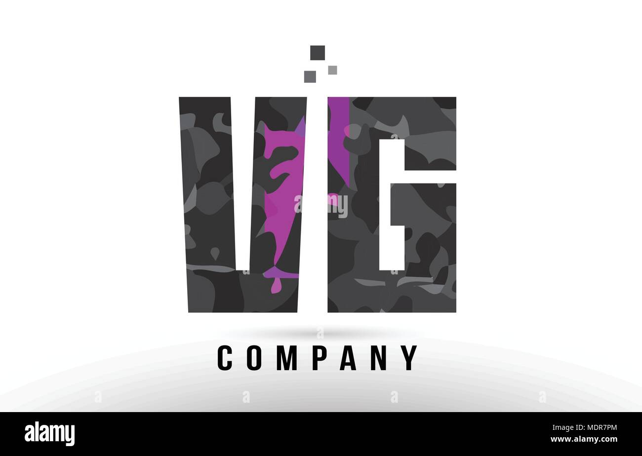 purple black alphabet letter vg v g logo combination design suitable ...