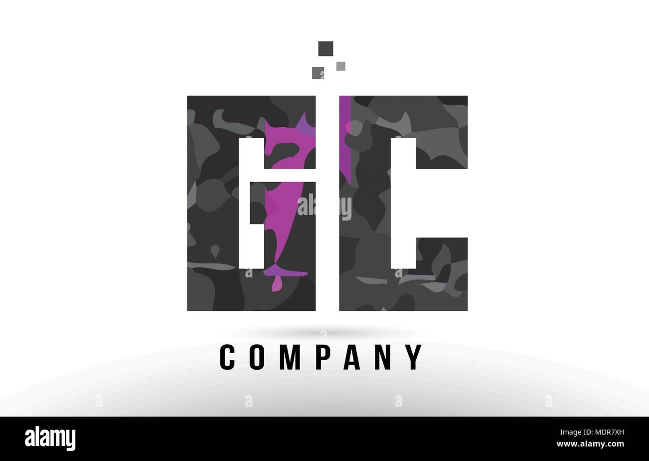 purple black alphabet letter gc g c logo combination design suitable ...