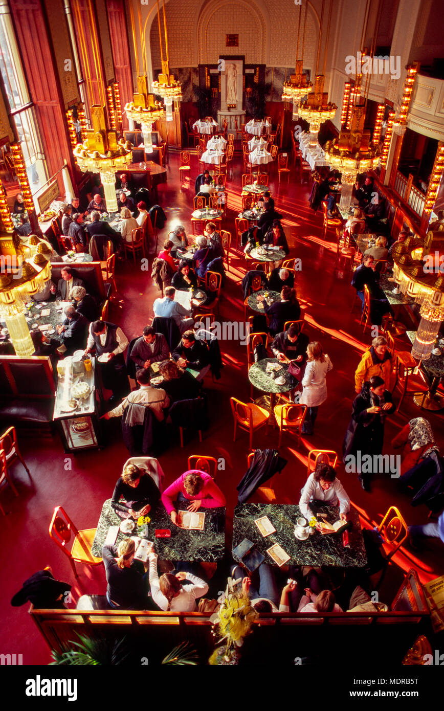 Prague, Czech Republic; Art Nouveau cafe in Obecni Dum (Municipal House) Stock Photo