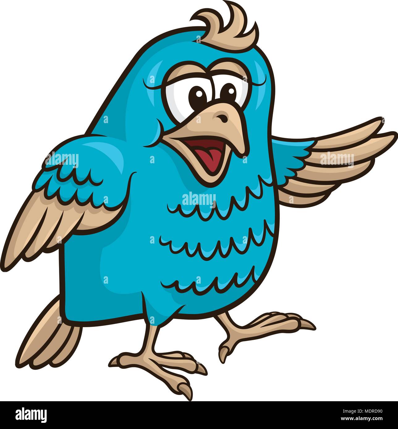 Vector illustration of a Cute Bird isolated on white Stock Vector Image ...