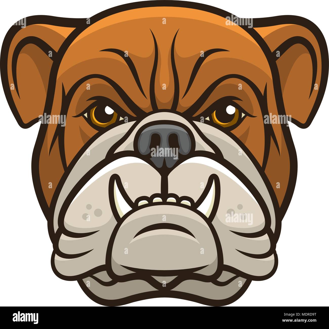 Cool Bulldog Head with American Flag Dog Vector Clipart Illustration Cartoon USA Flag US Dogs Digital File Download Artwork