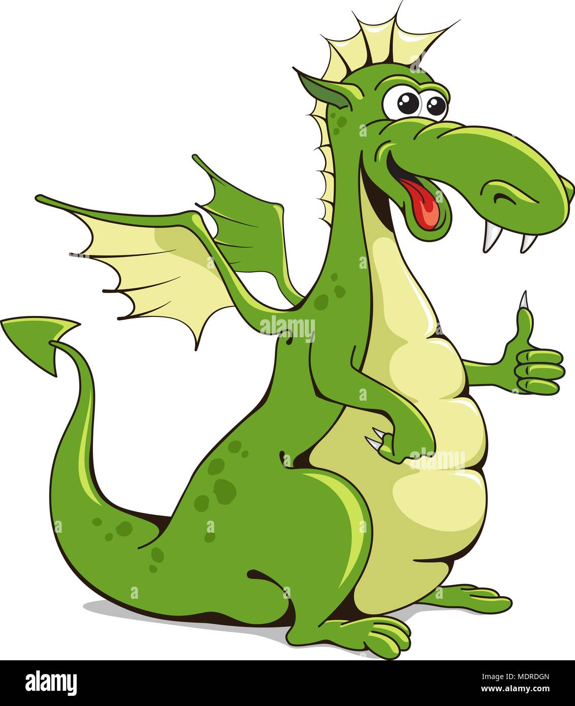 Funny dragon. This vector illustration can be used as a print on kid's T-shirt or other uses Stock Vector