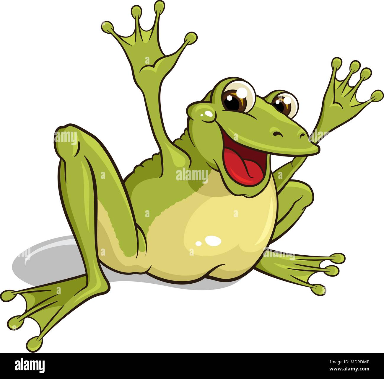 Funny frog isolated on white. This vector illustration can be used as a print on kid's T-shirt or other uses Stock Vector