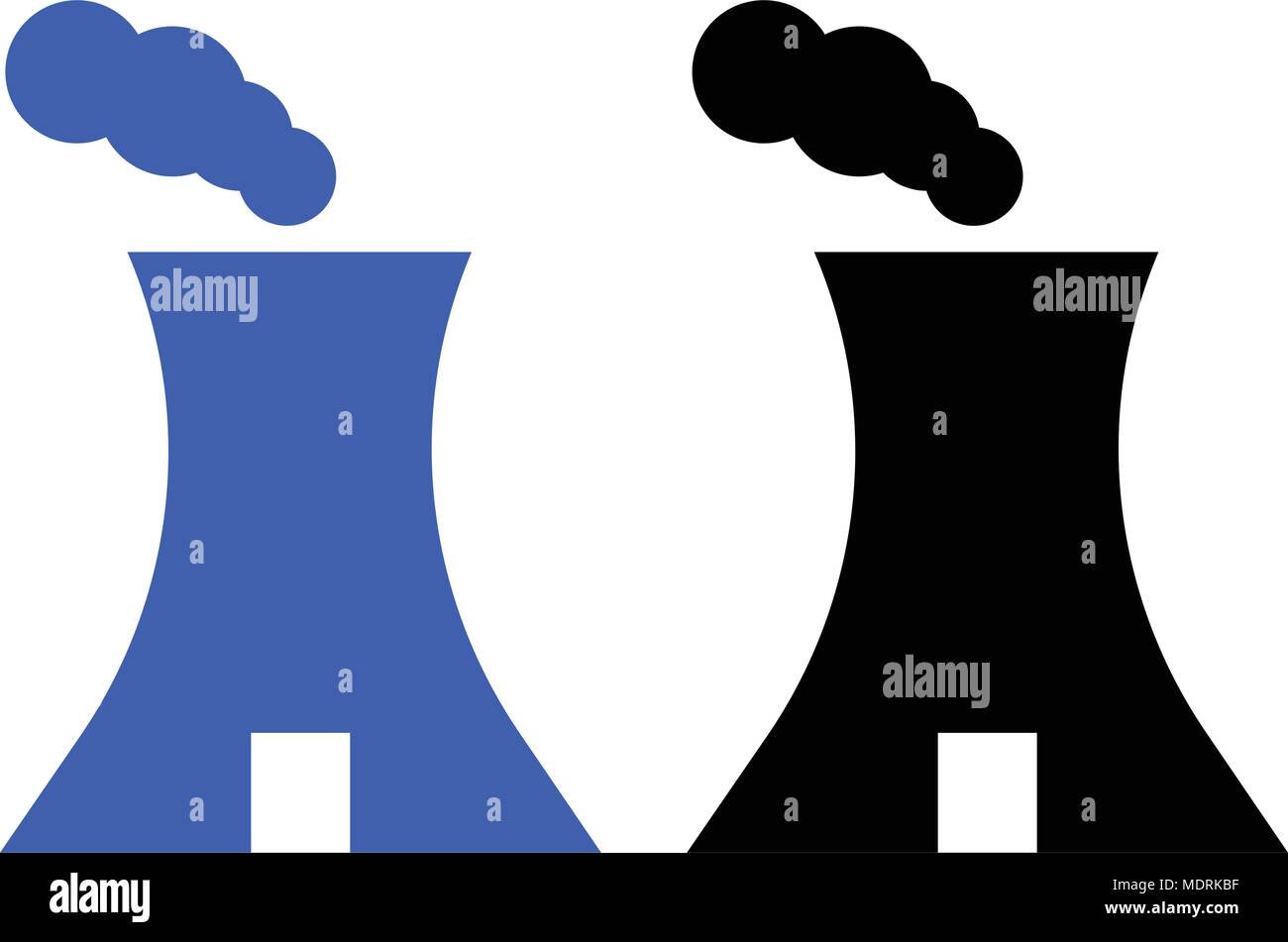 Factory flat icon. Vector icon. Flat style Stock Vector