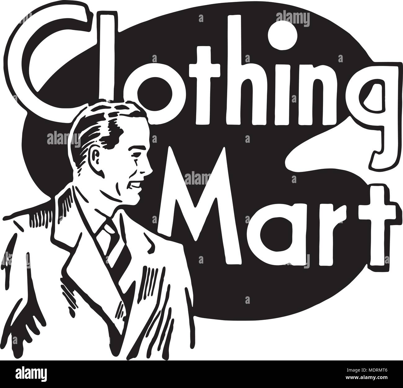 Clothing Mart - Retro Ad Art Banner Stock Vector