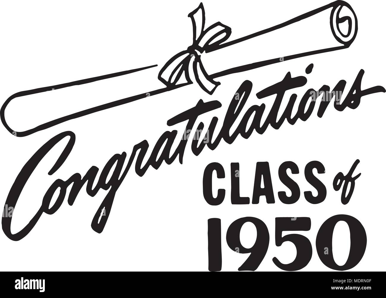 Congratulations Class Of 50 Retro Clipart Banner Stock Vector