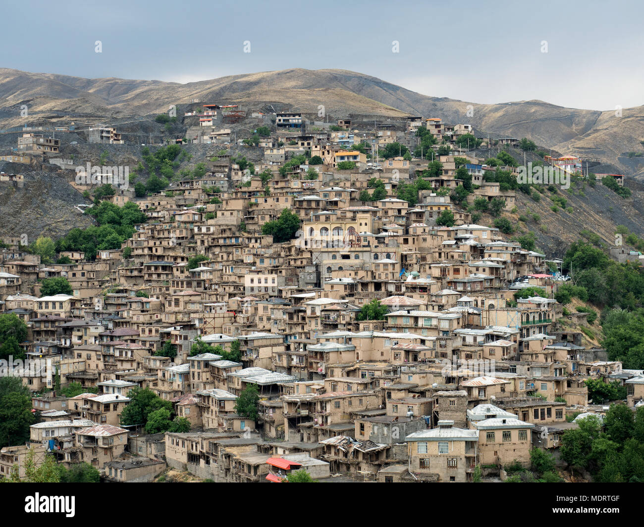 Kang, old stepped village in northern Iran Stock Photo