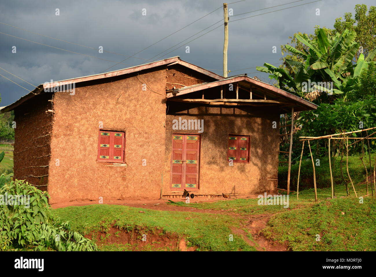 Decorated house at Oromia, Ethiopia Stock Photo Alamy