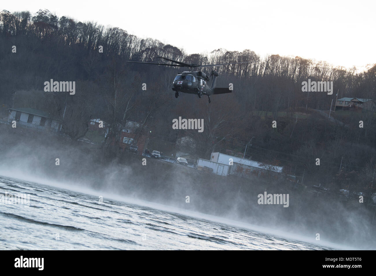 A U.S. Army UH60 Blackhawk from the West Virginia National Guard’s