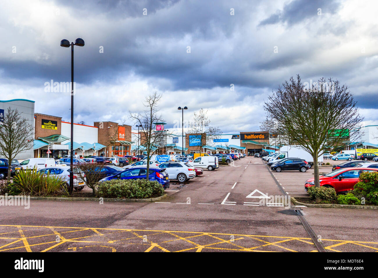 Clouds gather over Friern Bridge retail park, next to the North