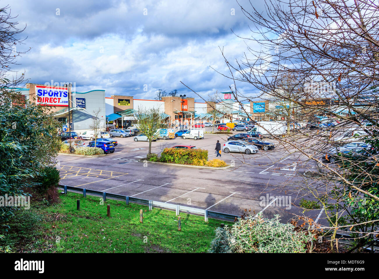 Clouds gather over Friern Bridge retail park, next to the North