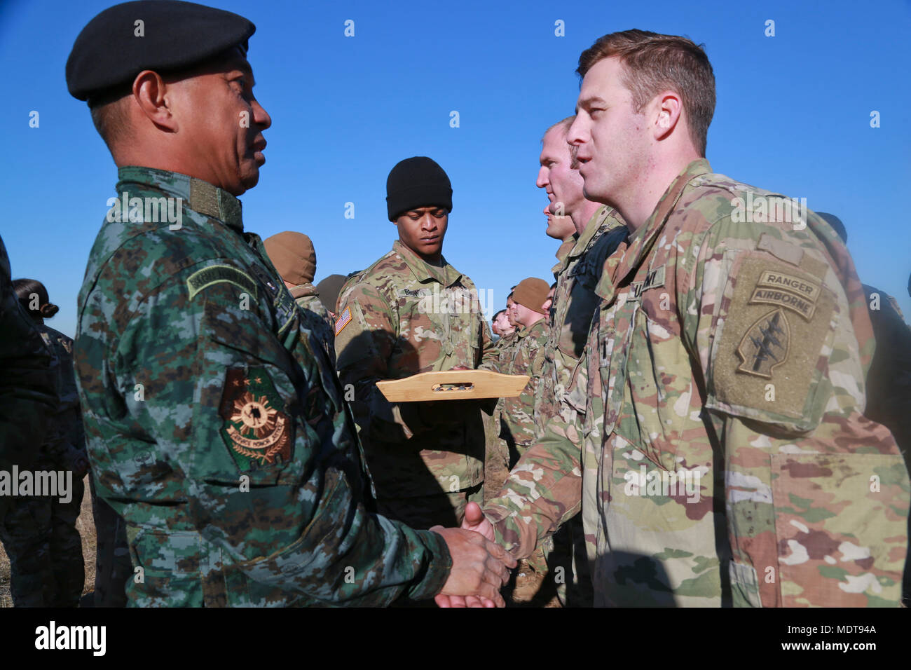 Members of the Philippine National Police participate in a Airborne Operation during Menton week