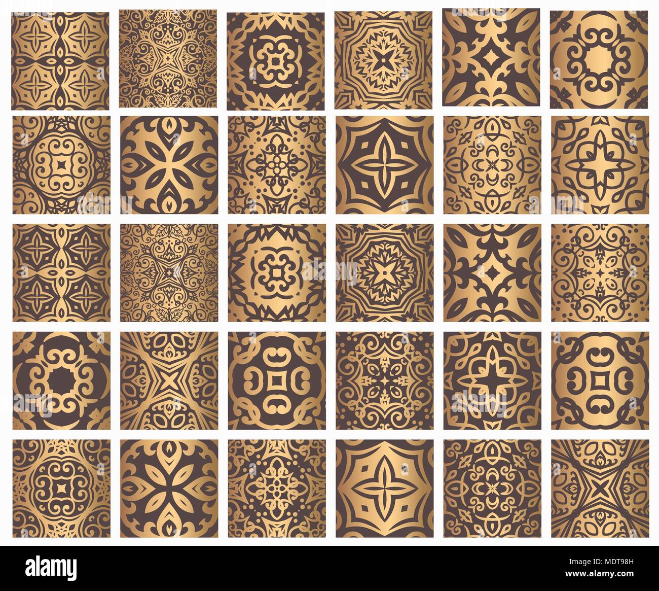 Golden Tiles Collection Stock Vector