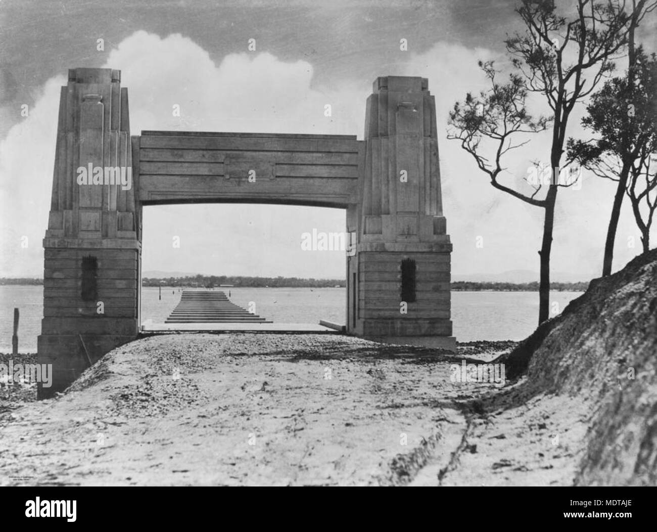 Redcliffe Bridge Hornibrook Highway viaduct under construction, Redcliffe, 1935 ...