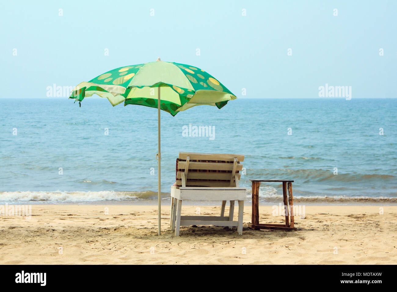 Chair with Umbrella near the Beach Stock Photo Alamy