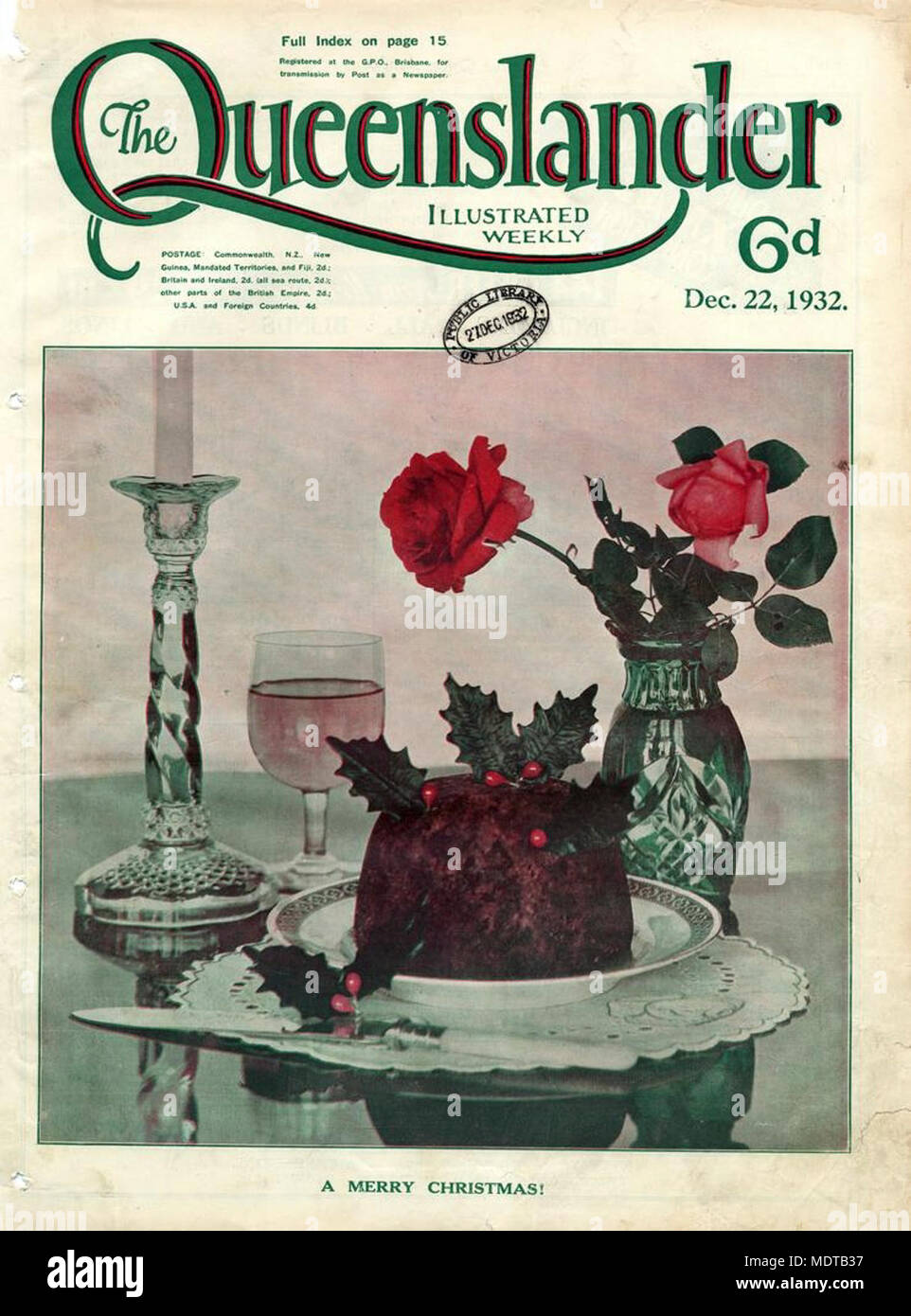 Illustrated front cover from The Queenslander December 22 1932 Description Caption