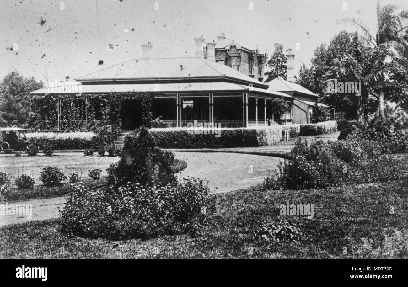 Ascot House in Toowoomba, designed by architect, James Marks, ca. Stock Photo