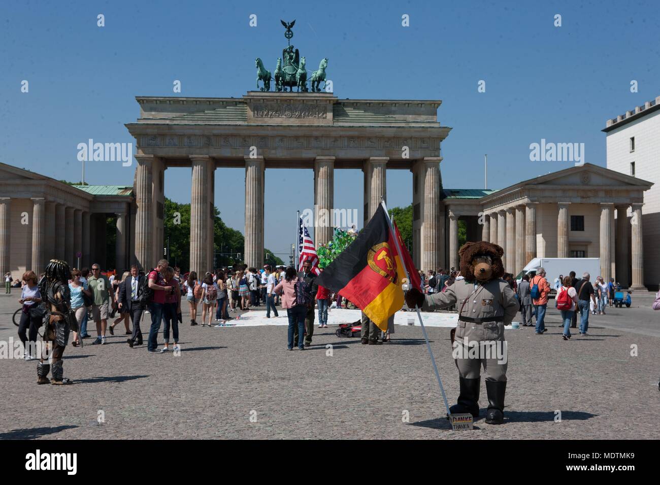Germany Berlin Brandenburg Gate At The End Of Friederichstrasse Nostalgy Nostalgic Tourism Of East Germany Stock Photo Alamy