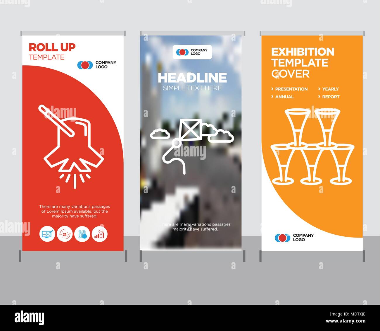 Glasses Modern Business Roll Up Banner Design Template Kite