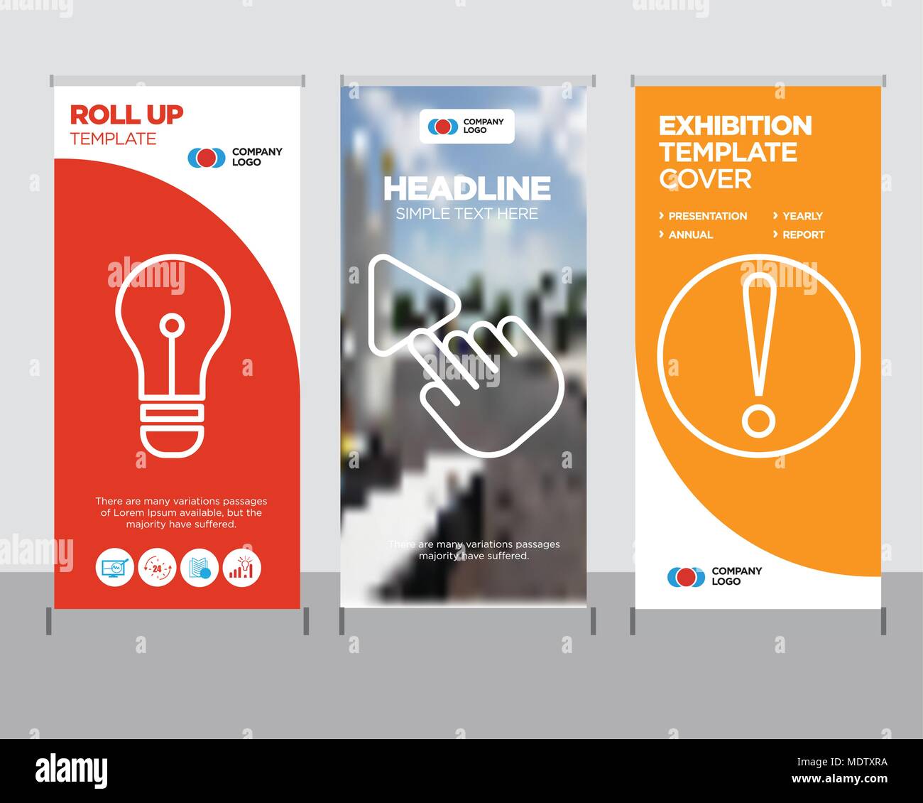 Caution Modern Business Roll Up Banner Design Template Selection