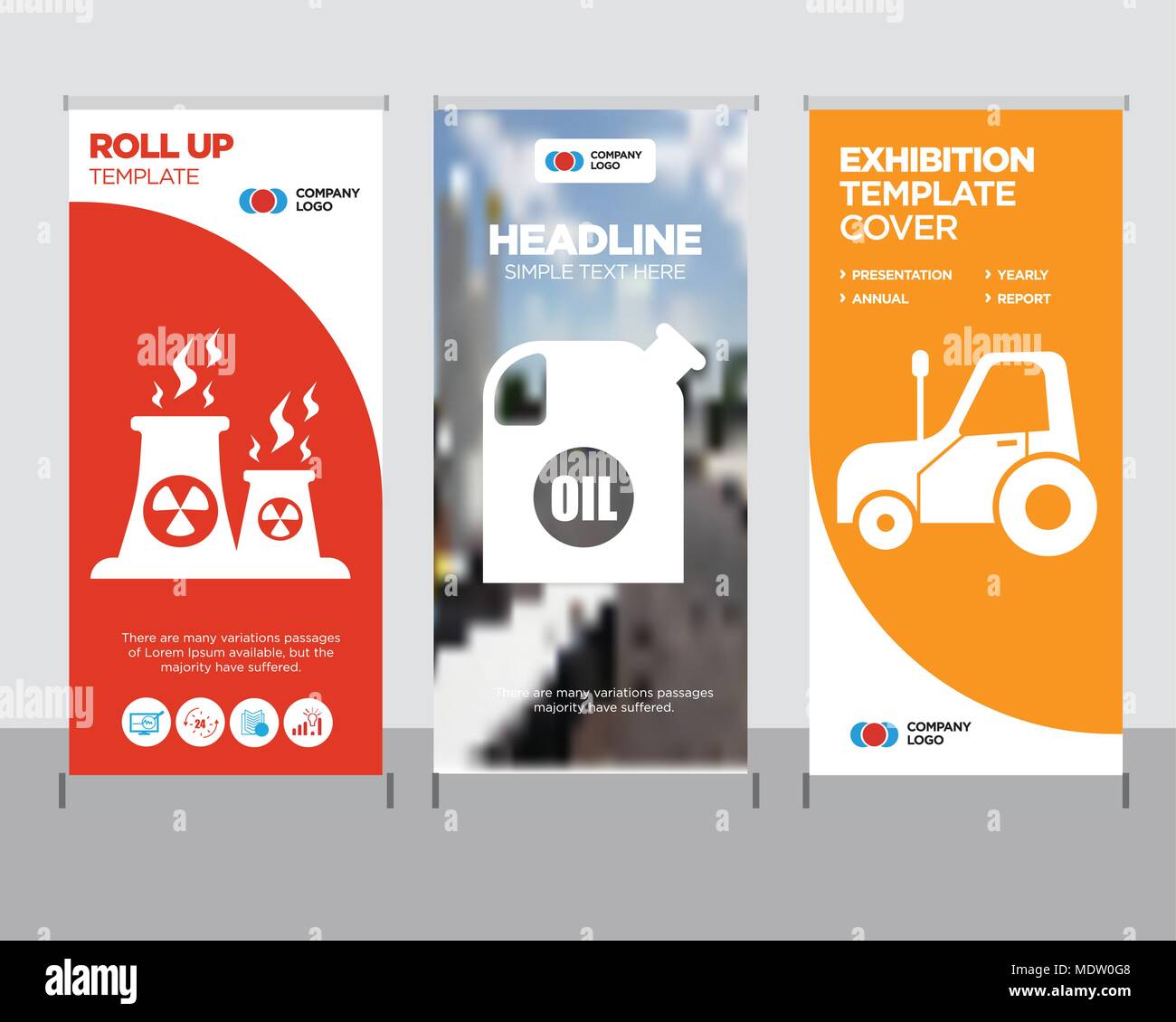 autotruck modern business roll up banner design template, oil container ...