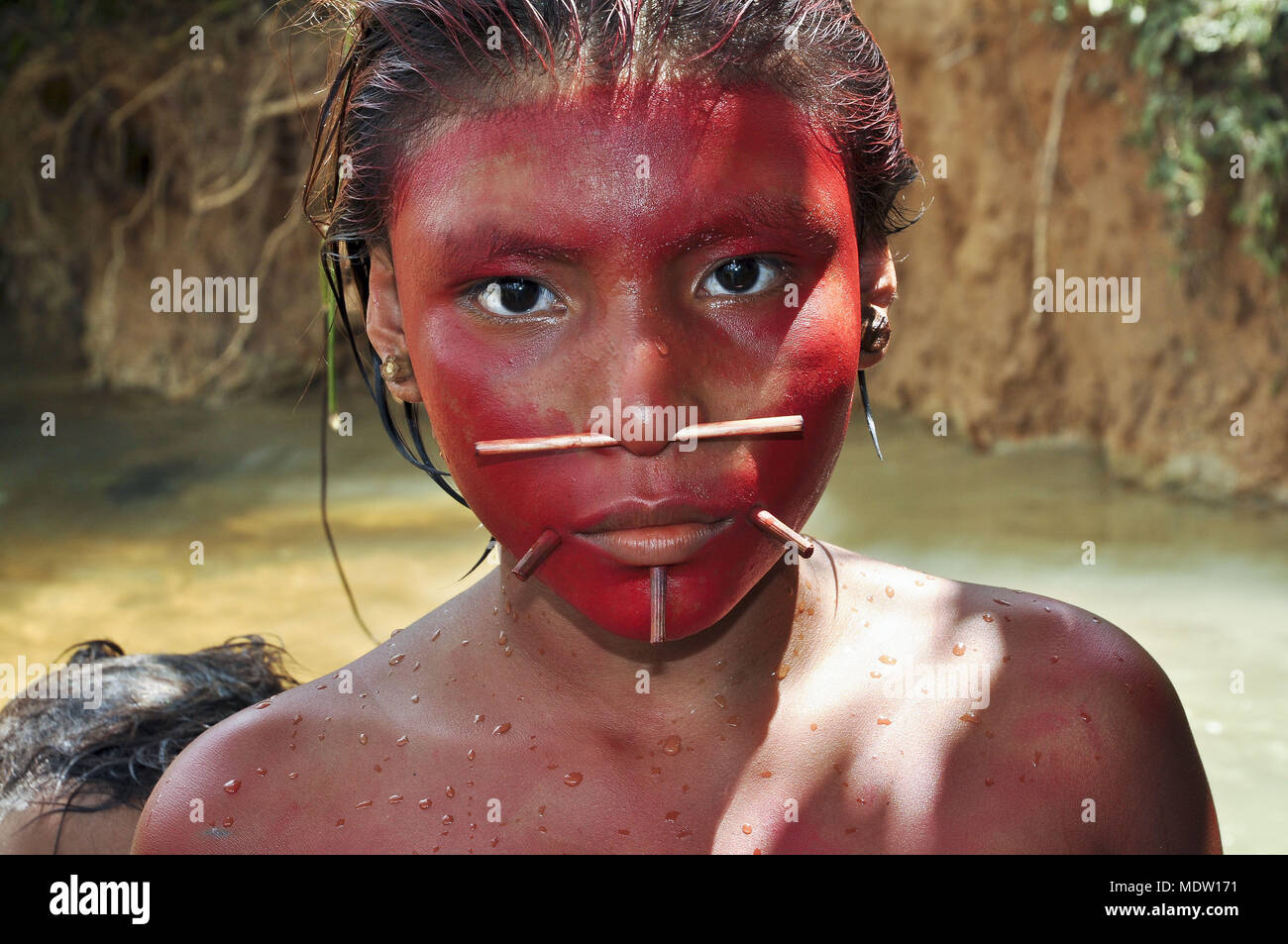 Yanomami Girl In Chestnut River Village Ahima Region Of Marari Stock Photo Alamy