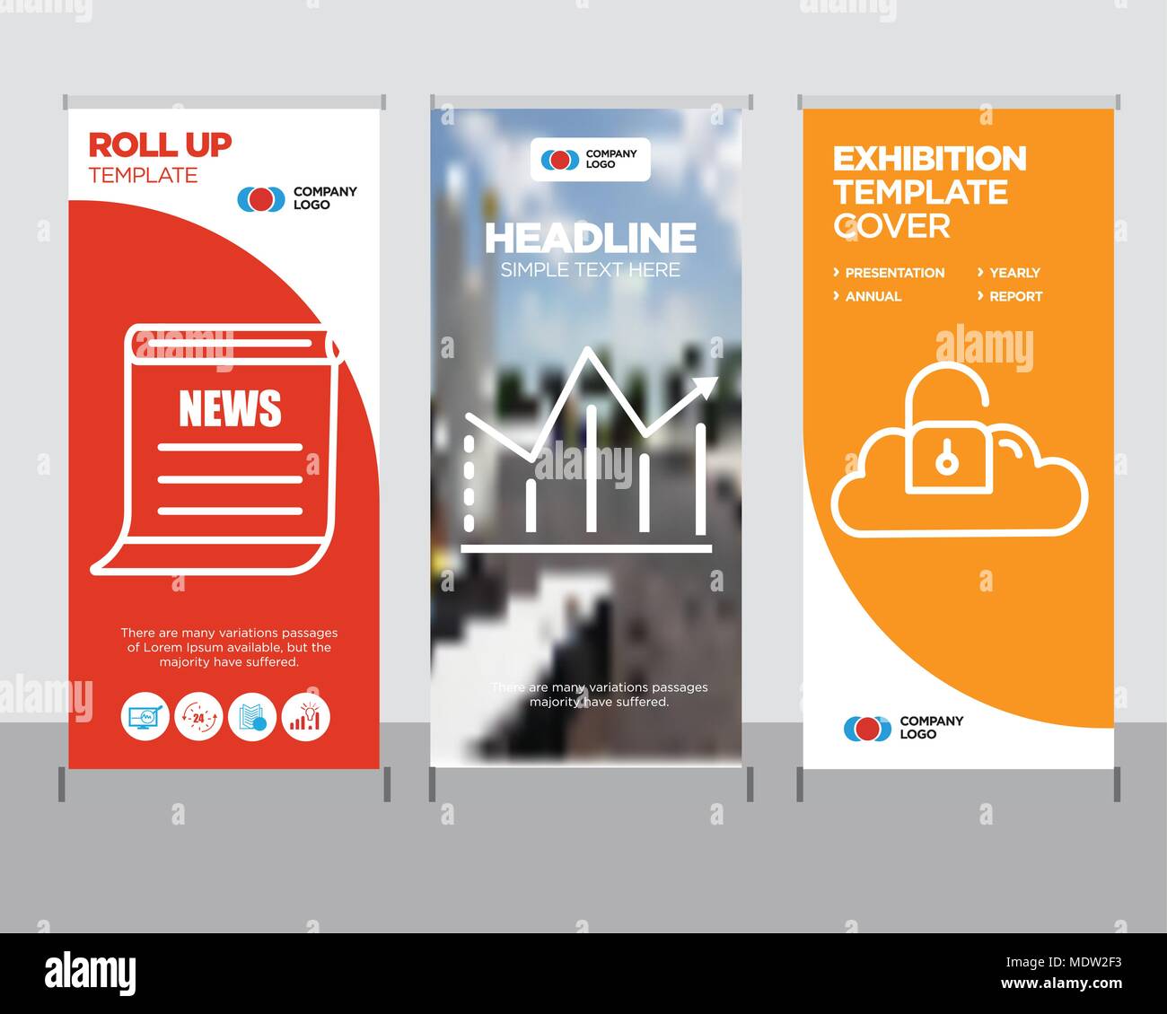 Key Data Modern Business Roll Up Banner Design Template Statistic