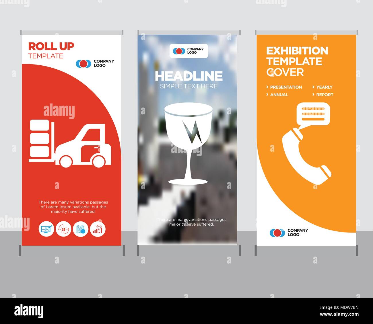Talking By Phone Auricular Modern Business Roll Up Banner Design