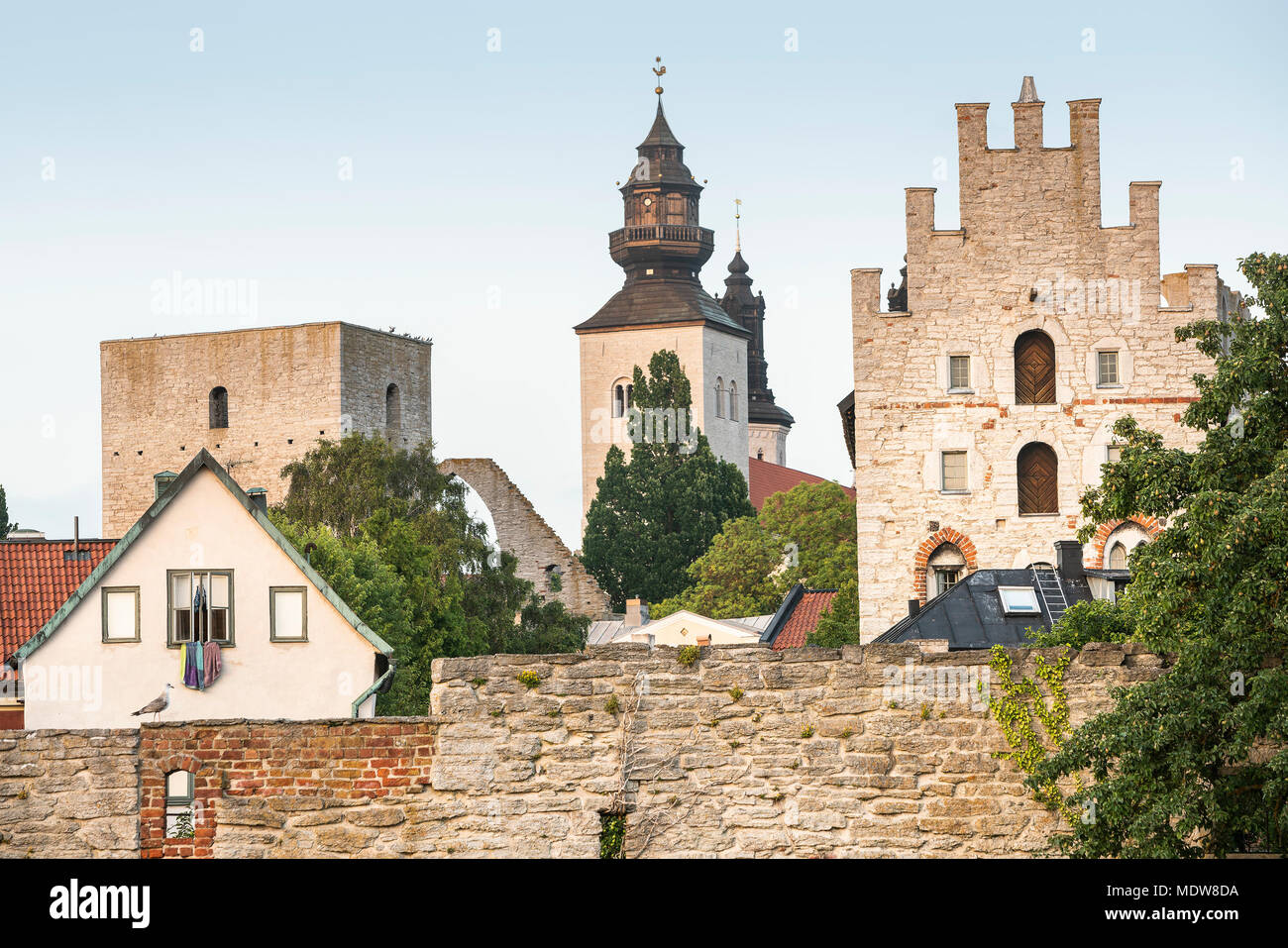 The Almedalen Park In Visby Gotland Sweden Scandinavia Stock Photo the-almedalen-park-in-visby-gotland-sweden-scandinavia-stock-photo